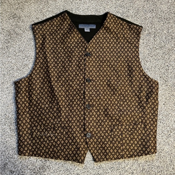Le Collezioni Structure Vest Men’s Sz L Brown Wool Blend Made In Italy Formal - Picture 1 of 10